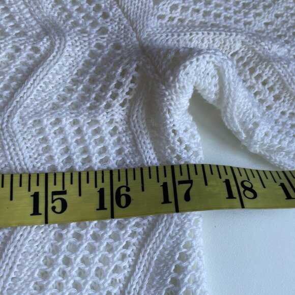 Leo & Nicole Bolero Shrug Crop Cardigan Women's Small Ivory Half Sleeve Sheer - Picture 9 of 11